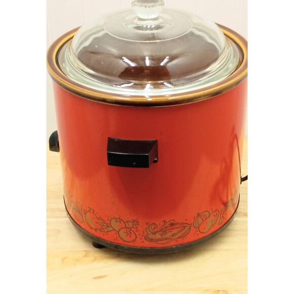 Vintage rival crock pot Orange with graphics. Tested and works - Picture 7 of 12
